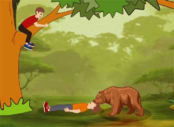 Two Friends and Bear Short Moral Story for Kids