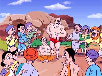 Tenali Raman Challenge to Weight Lifter - Witty and Clever Thinking