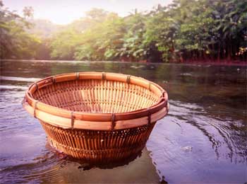 Basket Thrown in River - Saint and Old Woman Story