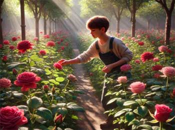 Choosing Biggest Rose! Teacher Lesson to Student